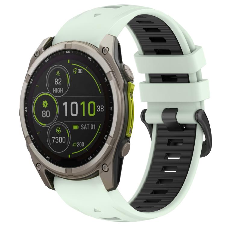 xDfind Dual Color Quick Release Steel Buckle Silicone Watch Band, For Garmin 26mm, For Garmin 22mm