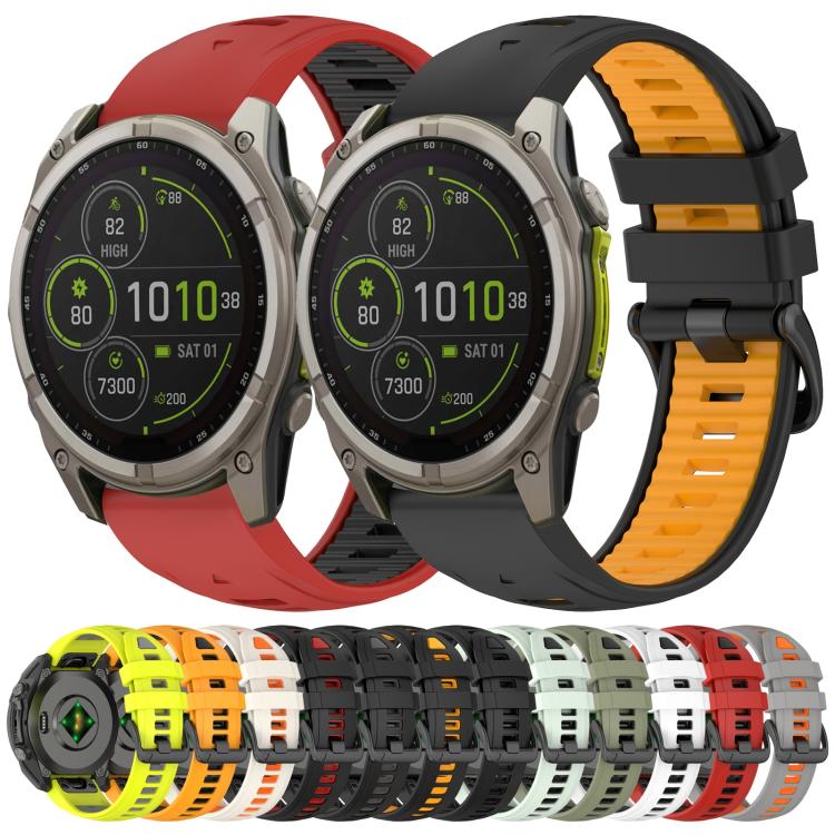 xDfind Dual Color Quick Release Steel Buckle Silicone Watch Band, For Garmin 20mm