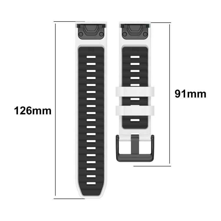 xDfind Dual Color Quick Release Steel Buckle Silicone Watch Band, For Garmin 20mm