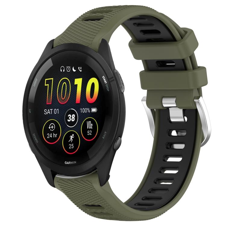 xDfind Sports Two-Color Steel Buckle Silicone Watch Band, For Garmin 22mm, For Garmin 18mm