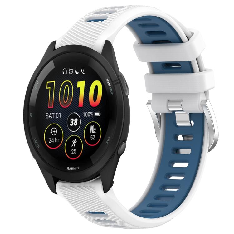 xDfind Sports Two-Color Steel Buckle Silicone Watch Band, For Garmin 20mm