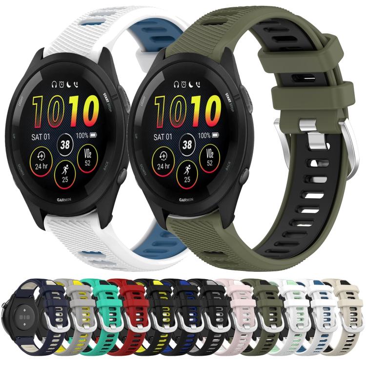 xDfind Sports Two-Color Steel Buckle Silicone Watch Band, For Garmin 22mm, For Garmin 18mm