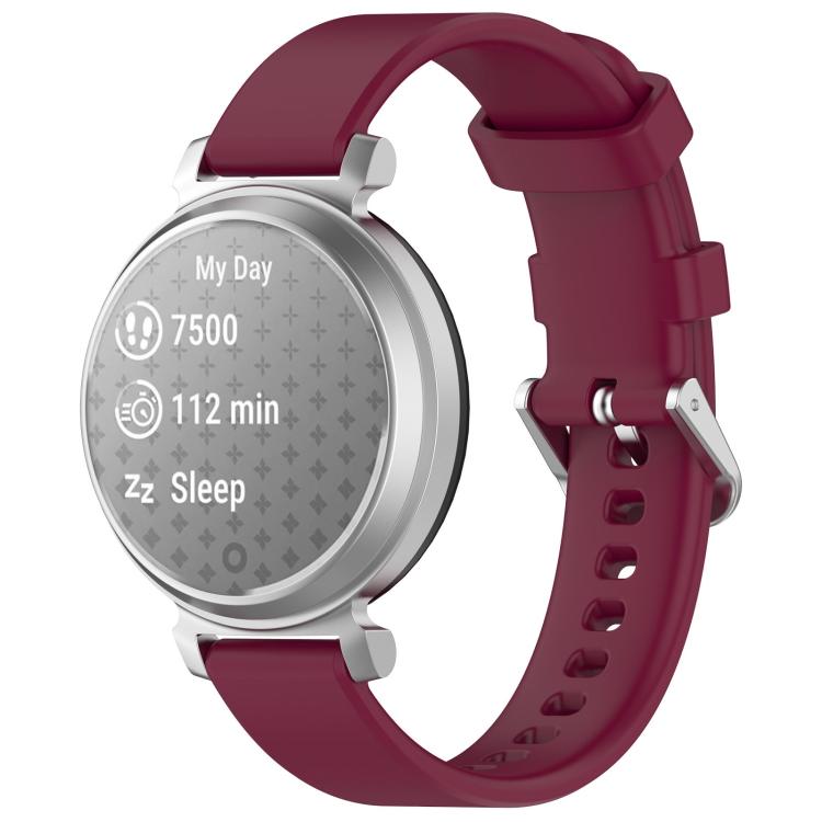 xDfind Quick Release Silver Buckle Silicone Watch Band Wristband, For Garmin Lily 2
