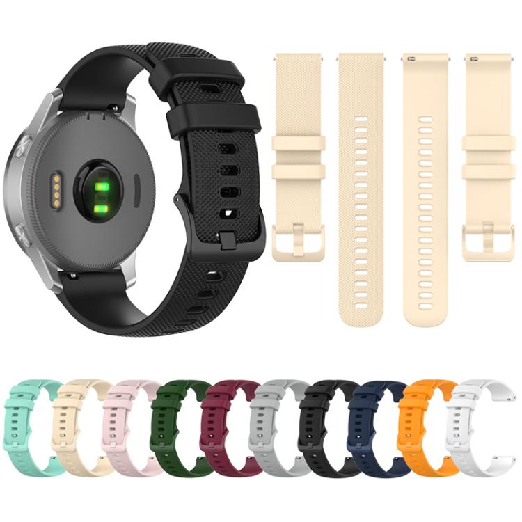 xDfind Small Plaid Solid Color Silicone Watch Band, 18mm For Garmin Venu 2S / Move 3S / Active S, 20mm For Garmin Forerunner 570 42mm/245/645