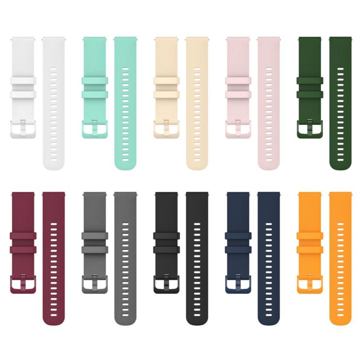 xDfind Small Plaid Solid Color Silicone Watch Band, 18mm For Garmin Venu 2S / Move 3S / Active S, 20mm For Garmin Forerunner 570 42mm/245/645
