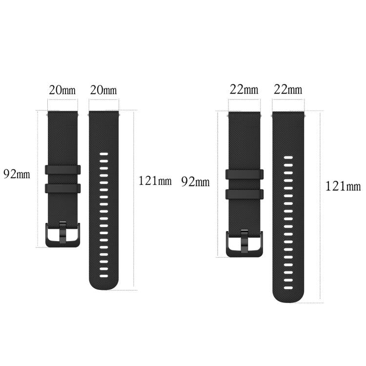 xDfind Small Plaid Solid Color Silicone Watch Band, 18mm For Garmin Venu 2S / Move 3S / Active S, 20mm For Garmin Forerunner 570 42mm/245/645