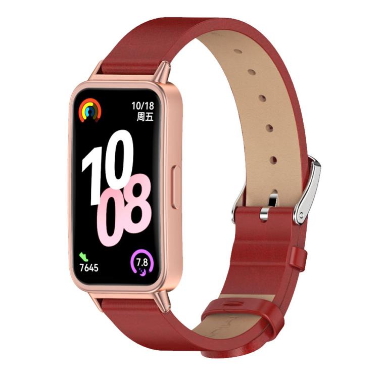 Mijobs Microfiber PU Leather Watch Band, For Huawei Band 10 / 9 / 8