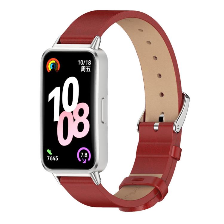 Mijobs Microfiber PU Leather Watch Band, For Huawei Band 10 / 9 / 8