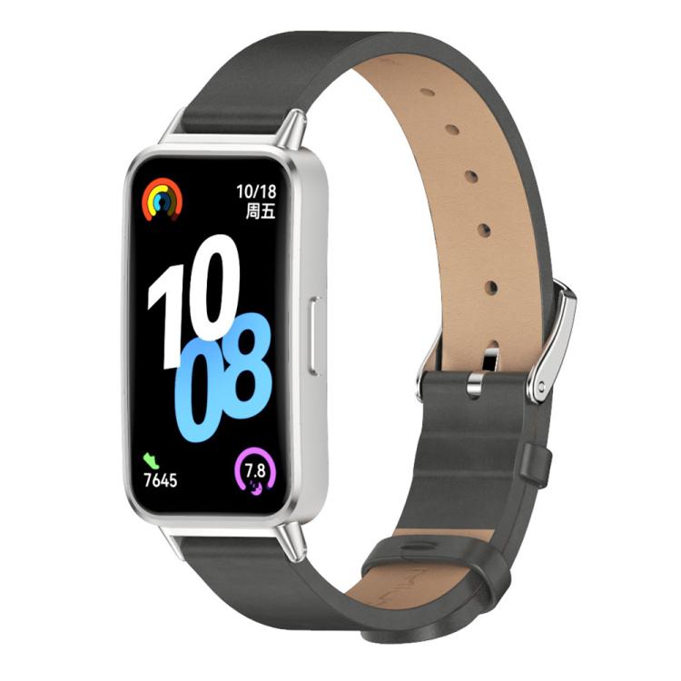 Mijobs Microfiber PU Leather Watch Band, For Huawei Band 10 / 9 / 8