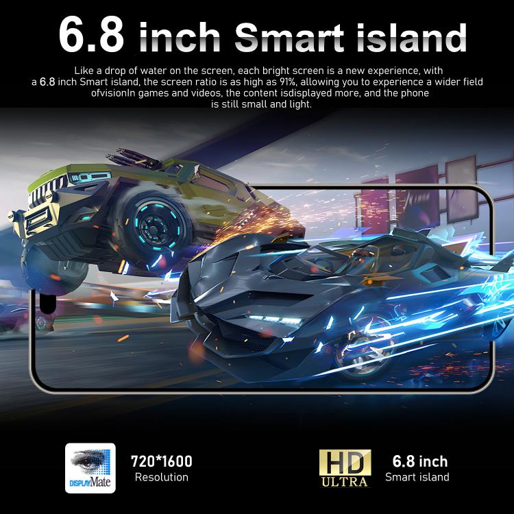 I16 Pro Max / VD1, 3GB+32GB, 6.8 inch Android 10 MTK6753 Octa Core, Network: 4G, Dual SIM, EU Plug
