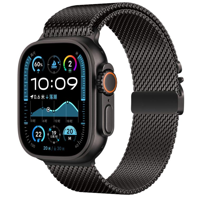 xDfind Umbrella Buckle Think Mesh Milanese Stainless Steel Watch Band, For Apple Watch 46mm / 49mm / 45mm / 44mm Think Mesh