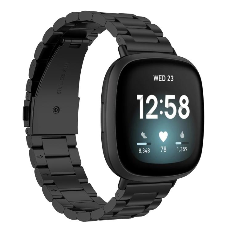 xDfind Three Beads Quick Release Metal Watch Band, For Fitbit Charge 6 / 5, For Fitbit Inspire 3, For Fitbit Versa 4 / 3 / Sense2 / 1, For Fitbit Charge 4 / 3