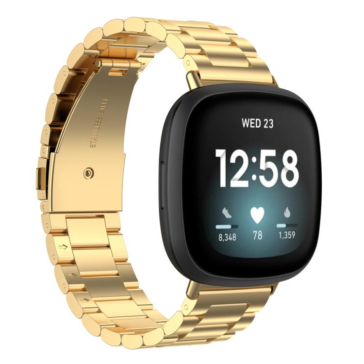 xDfind Three Beads Quick Release Metal Watch Band, For Fitbit Charge 6 / 5, For Fitbit Inspire 3, For Fitbit Versa 4 / 3 / Sense2 / 1, For Fitbit Charge 4 / 3