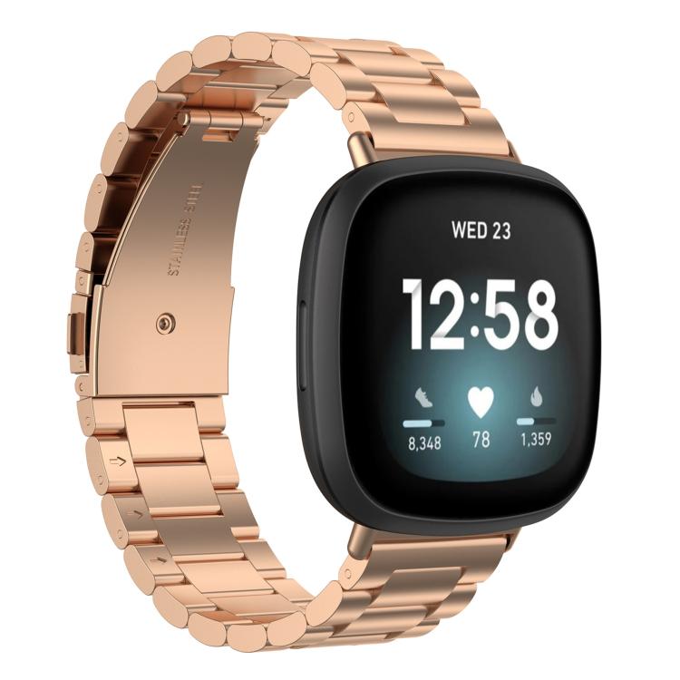 xDfind Three Beads Quick Release Metal Watch Band, For Fitbit Charge 6 / 5, For Fitbit Inspire 3, For Fitbit Versa 4 / 3 / Sense2 / 1, For Fitbit Charge 4 / 3