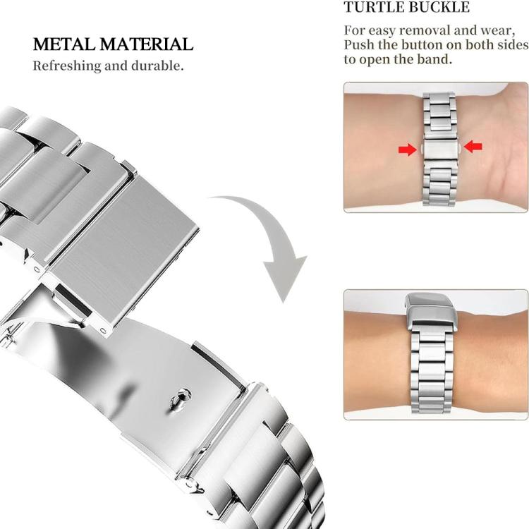 xDfind Three Beads Quick Release Metal Watch Band, For Fitbit Charge 6 / 5, For Fitbit Inspire 3, For Fitbit Versa 4 / 3 / Sense2 / 1, For Fitbit Charge 4 / 3