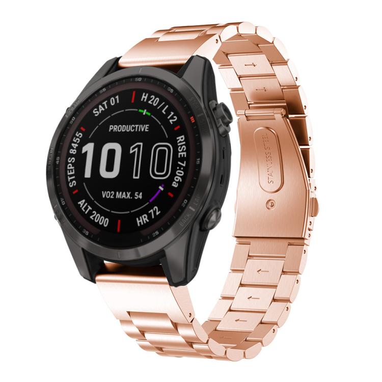 xDfind Three Beads Quick Release Metal Watch Band, For Garmin Fenix 8/7X/6X/5X 26mm, For Garmin Fenix 8/7/6/5 22mm, For Garmin Fenix 8/7S/6S/5S 20mm, For Garmin Forerunner 45/45S/Swim2, For Garmin Forerunner 220/735/735XT/230/235