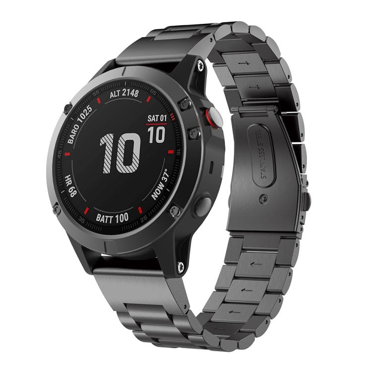 xDfind Three Beads Quick Release Metal Watch Band, For Garmin Fenix 8/7X/6X/5X 26mm, For Garmin Fenix 8/7/6/5 22mm, For Garmin Fenix 8/7S/6S/5S 20mm, For Garmin Forerunner 45/45S/Swim2, For Garmin Forerunner 220/735/735XT/230/235