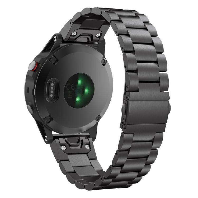 xDfind Three Beads Quick Release Metal Watch Band, For Garmin Fenix 8/7X/6X/5X 26mm, For Garmin Fenix 8/7/6/5 22mm, For Garmin Fenix 8/7S/6S/5S 20mm, For Garmin Forerunner 45/45S/Swim2, For Garmin Forerunner 220/735/735XT/230/235