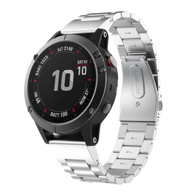 xDfind Three Beads Quick Release Metal Watch Band, For Garmin Fenix 8/7X/6X/5X 26mm, For Garmin Fenix 8/7/6/5 22mm, For Garmin Fenix 8/7S/6S/5S 20mm, For Garmin Forerunner 45/45S/Swim2, For Garmin Forerunner 220/735/735XT/230/235