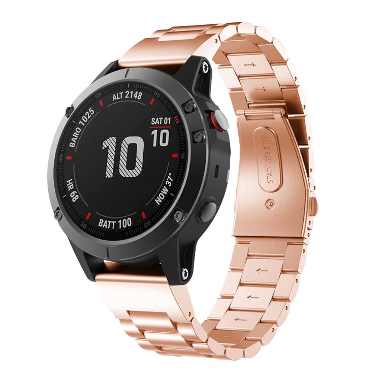 xDfind Three Beads Quick Release Metal Watch Band, For Garmin Fenix 8/7X/6X/5X 26mm, For Garmin Fenix 8/7/6/5 22mm, For Garmin Fenix 8/7S/6S/5S 20mm, For Garmin Forerunner 45/45S/Swim2, For Garmin Forerunner 220/735/735XT/230/235