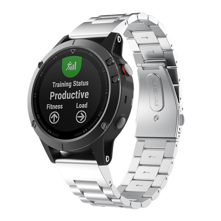 xDfind Three Beads Quick Release Metal Watch Band, For Garmin Fenix 8/7X/6X/5X 26mm, For Garmin Fenix 8/7/6/5 22mm, For Garmin Fenix 8/7S/6S/5S 20mm, For Garmin Forerunner 45/45S/Swim2, For Garmin Forerunner 220/735/735XT/230/235