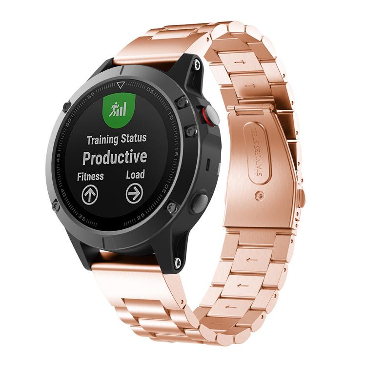 xDfind Three Beads Quick Release Metal Watch Band, For Garmin Fenix 8/7X/6X/5X 26mm, For Garmin Fenix 8/7/6/5 22mm, For Garmin Fenix 8/7S/6S/5S 20mm, For Garmin Forerunner 45/45S/Swim2, For Garmin Forerunner 220/735/735XT/230/235