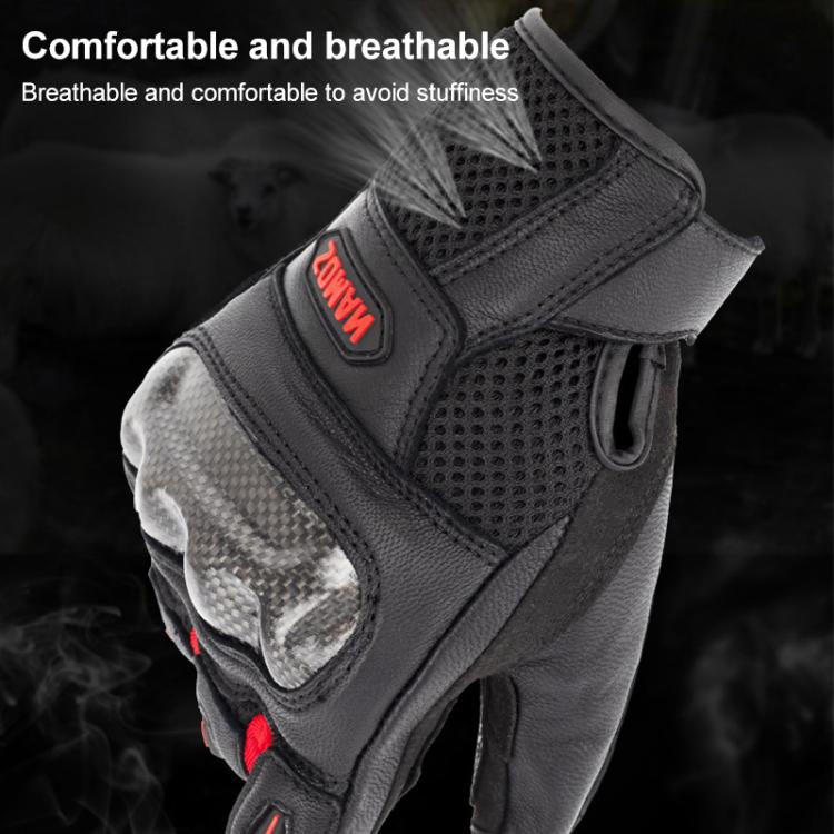 SOMAN  MG21 Motorcycle Sheepskin Carbon Fiber Gloves Off-road Riding Anti-slip Gloves, M, L, XL, XXL