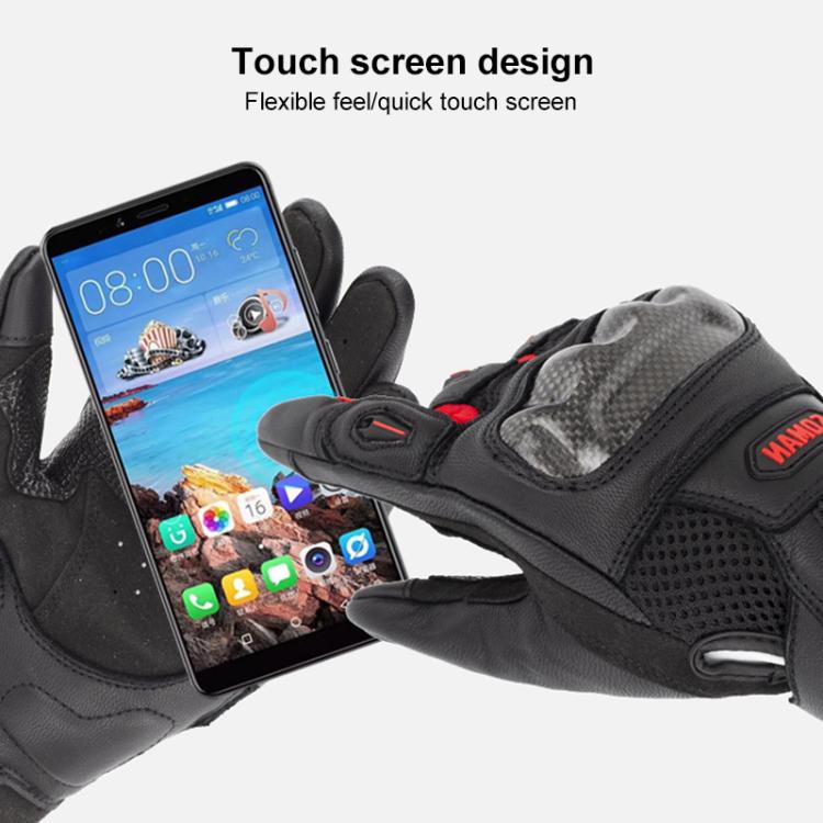 SOMAN  MG21 Motorcycle Sheepskin Carbon Fiber Gloves Off-road Riding Anti-slip Gloves, M, L, XL, XXL