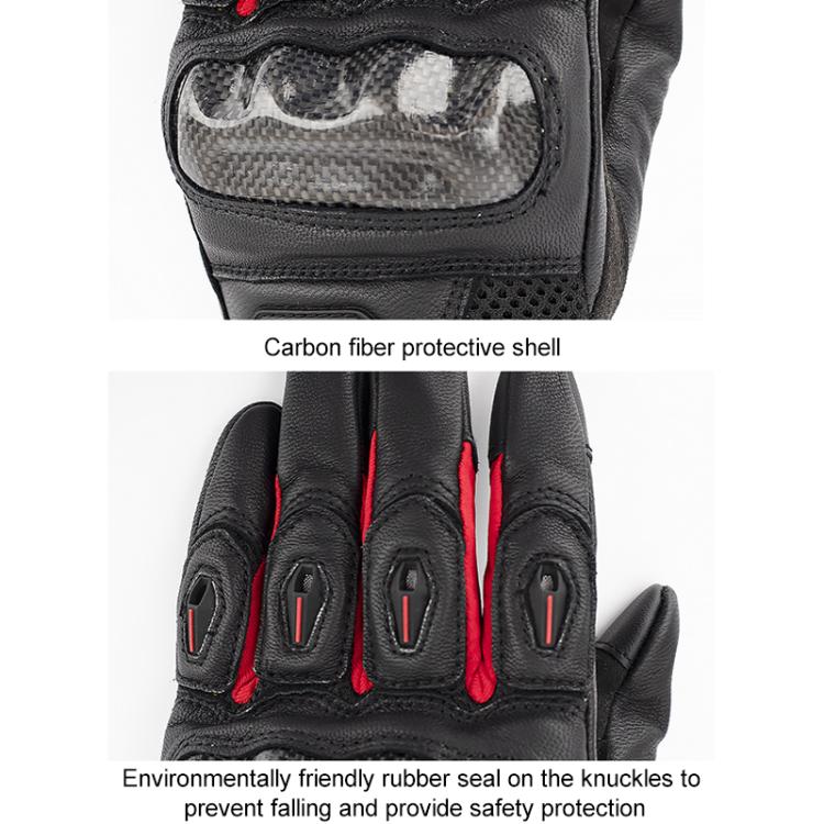 SOMAN  MG21 Motorcycle Sheepskin Carbon Fiber Gloves Off-road Riding Anti-slip Gloves, M, L, XL, XXL