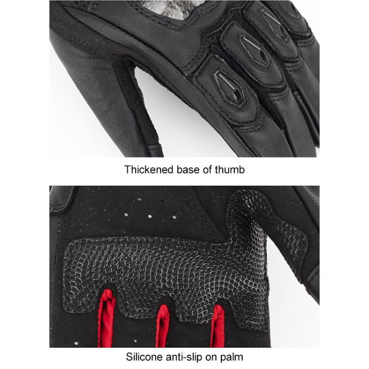 SOMAN  MG21 Motorcycle Sheepskin Carbon Fiber Gloves Off-road Riding Anti-slip Gloves, M, L, XL, XXL