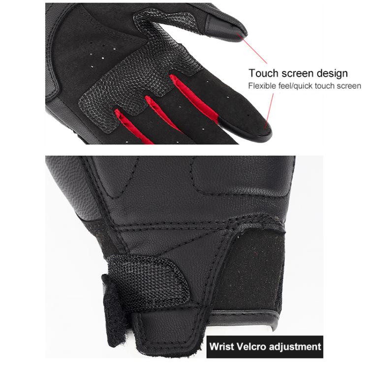 SOMAN  MG21 Motorcycle Sheepskin Carbon Fiber Gloves Off-road Riding Anti-slip Gloves, M, L, XL, XXL