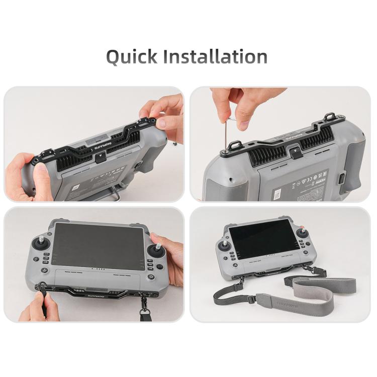 Sunnylife Controller Hanger Bracket with PU Leather Strap Shoulder Belt, For DJI RC Plus 2 / 1