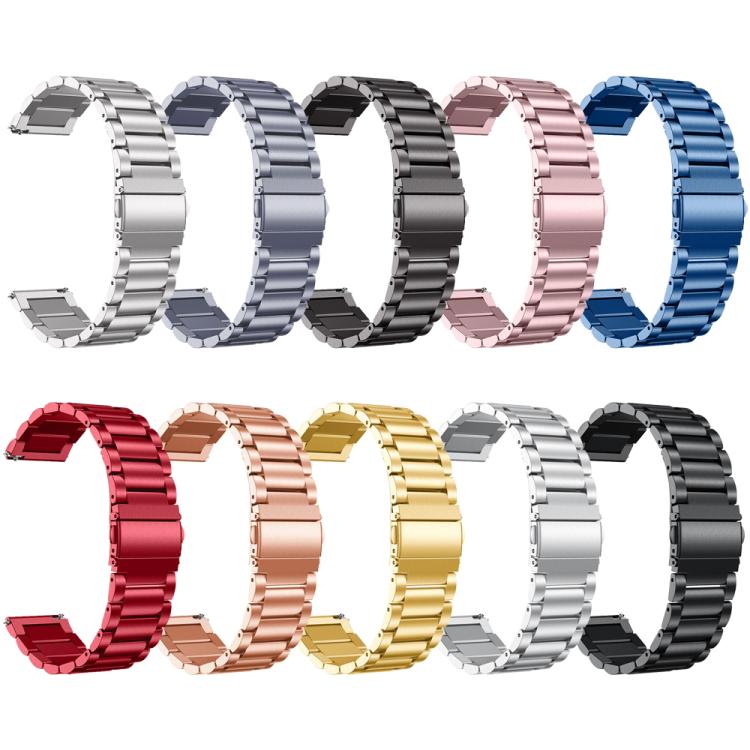 xDfind Three Beads Stainless Steel Watch Band, 22mm