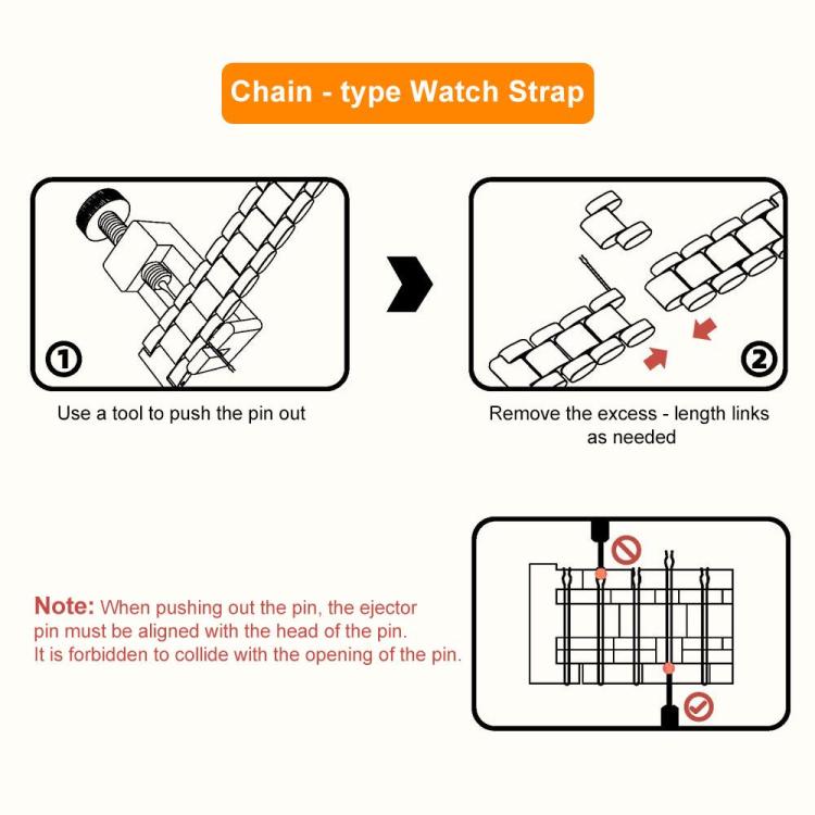 xDfind Three Beads Stainless Steel Watch Band, 14mm, 18mm, 20mm