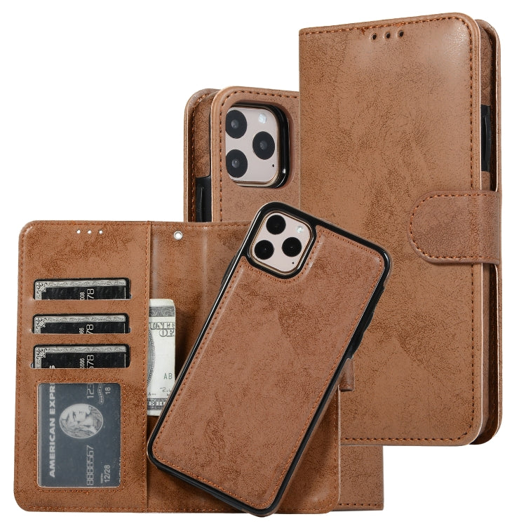 KLT888-2 Retro 2 in 1 Detachable Magnetic Horizontal Flip TPU + PU Leather Case with Holder & Card Slots & Photo Frame & Wallet, For iPhone 11, For iPhone 11 Pro, For iPhone 11 Pro Max, For iPhone 6