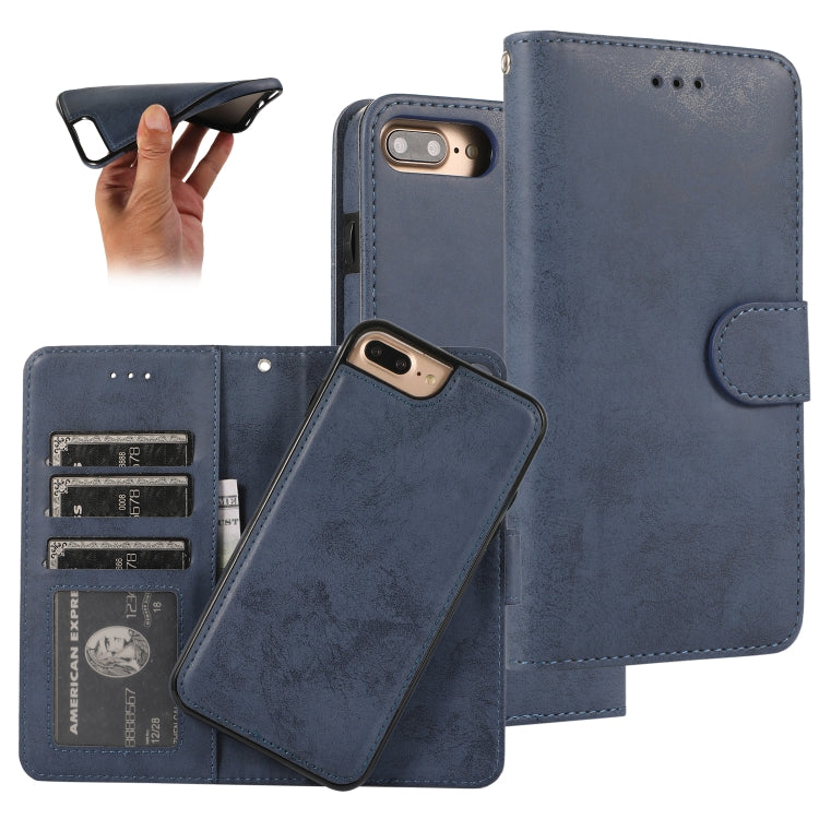 KLT888-2 Retro 2 in 1 Detachable Magnetic Horizontal Flip TPU + PU Leather Case with Holder & Card Slots & Photo Frame & Wallet, For iPhone 6 Plus, For iPhone SE 2022 / SE 2020 / 8 / 7, For iPhone 8 Plus / 7 Plus, For iPhone XS / X