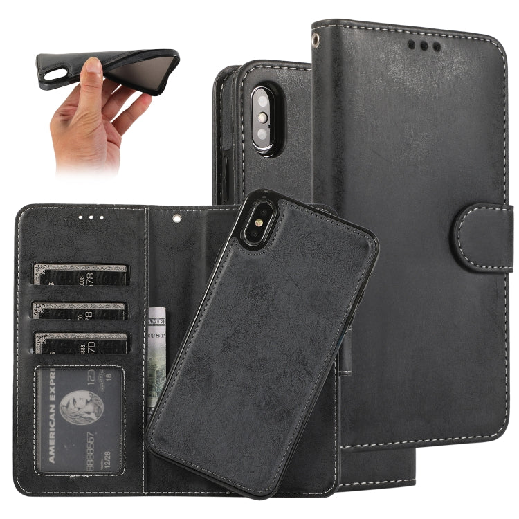 KLT888-2 Retro 2 in 1 Detachable Magnetic Horizontal Flip TPU + PU Leather Case with Holder & Card Slots & Photo Frame & Wallet, For iPhone 6 Plus, For iPhone SE 2022 / SE 2020 / 8 / 7, For iPhone 8 Plus / 7 Plus, For iPhone XS / X