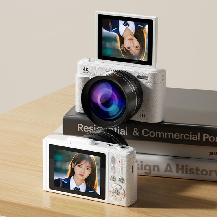 V5 64MP Retro Digital Camera 4K Recording 180 Flip Screen, Large Lens, Small Lens