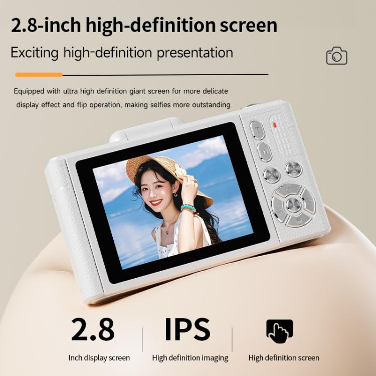 V5 64MP Retro Digital Camera 4K Recording 180 Flip Screen, Large Lens, Small Lens