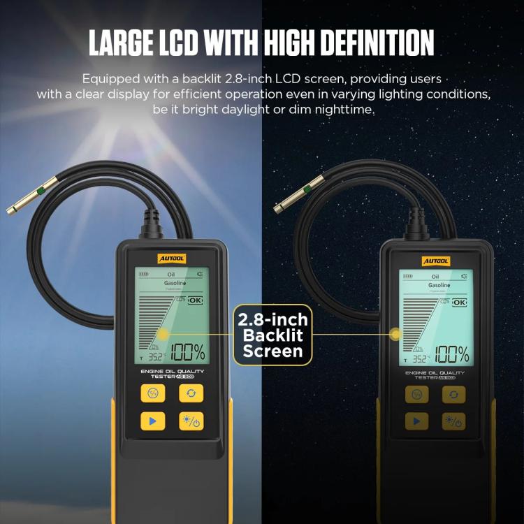 AUTOOL AS503 2.8 inch Backlit Display Car Engine Oil Tester Lubricating Oil Quality Analyzer, AS503