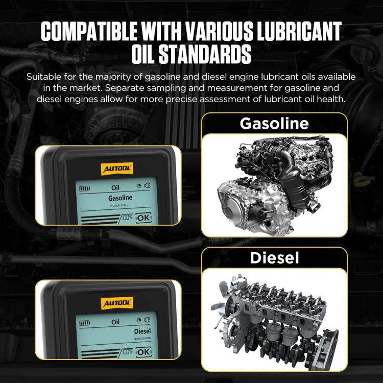 AUTOOL AS503 2.8 inch Backlit Display Car Engine Oil Tester Lubricating Oil Quality Analyzer, AS503