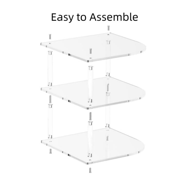 YX165 Acrylic 3 Tier Corner Plates and Bowls Organizer Shelf, YX165