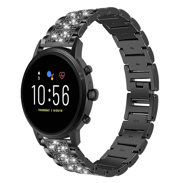 xDfind Diamond Jewelry Steel Watch Band, 20mm For Amazfit Active 2 / GTS4 Mini, 22mm For Huawei Watch GT5/GT5 Pro/4/4 Pro, 22mm For Fossil Gen 5 Carlyle/Julianna/Garrett