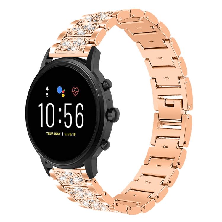 xDfind Diamond Jewelry Steel Watch Band, 20mm For Amazfit Active 2 / GTS4 Mini, 22mm For Huawei Watch GT5/GT5 Pro/4/4 Pro, 22mm For Fossil Gen 5 Carlyle/Julianna/Garrett