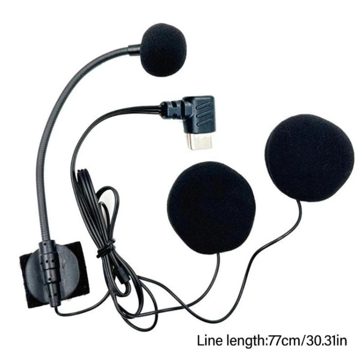 Type-C Elbow Motorcycle Half Helmet Intercom Headset Microphone, Type-C Elbow