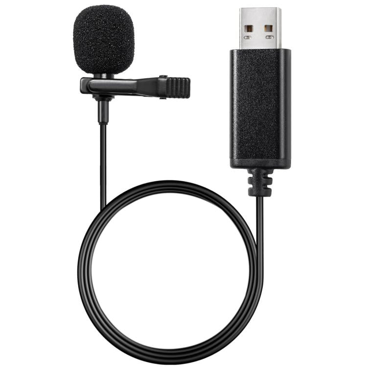 USB Interface Lavalier Microphone for Laptop Live Conference Recording, USB Interface