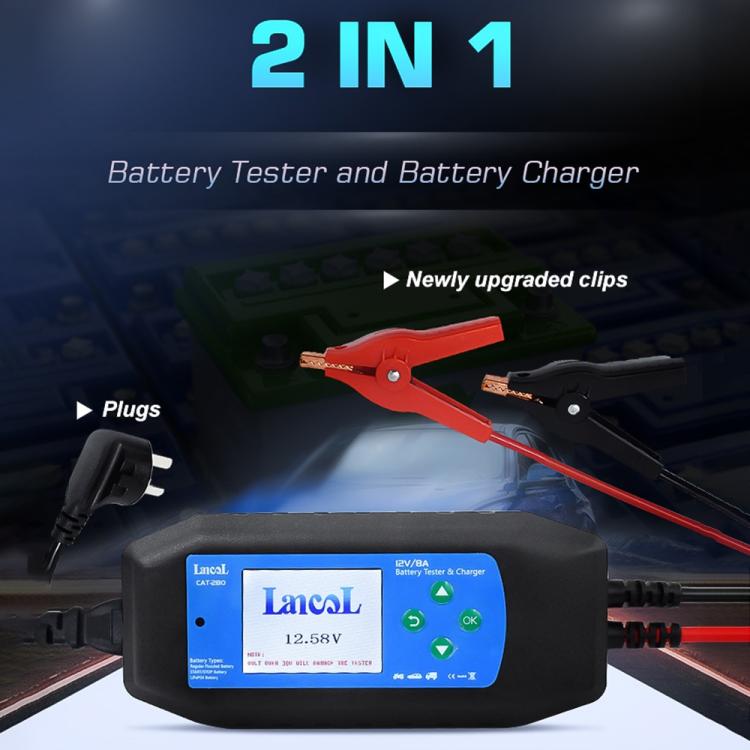 CAT-280 2 in 1 Car Battery Charger & Color Screen Battery Tester, US Plug