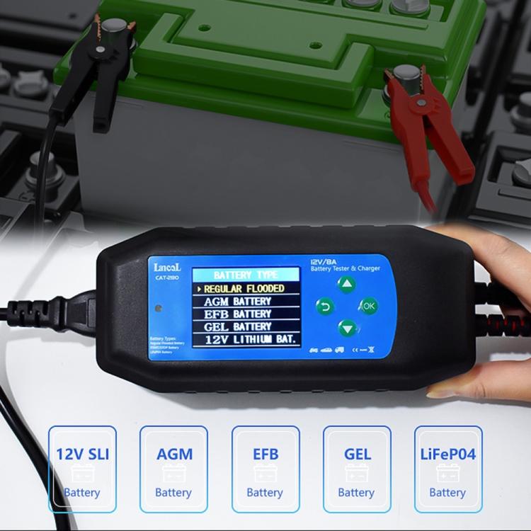 CAT-280 2 in 1 Car Battery Charger & Color Screen Battery Tester, US Plug