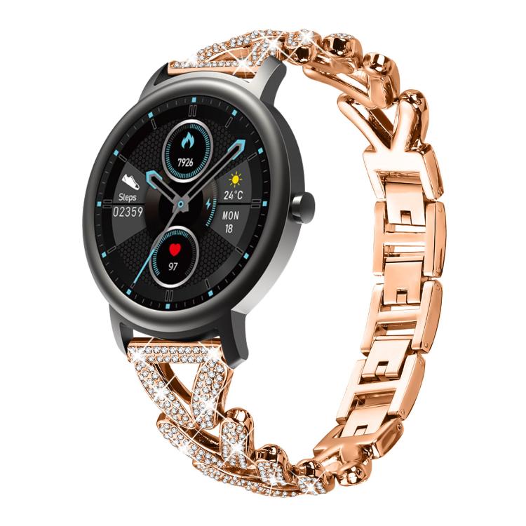 xDfind Small Twist Diamond Metal Watch Band, 20mm For Huawei Watch GT4 / GT3 / GT2, 20mm, 20mm For COROS APEX 2 42mm / PACE 2, 20mm For Xiaomi Mibro Air / Mibro Lite, 20mm For Honor Watch SE / Magic Watch2 42mm