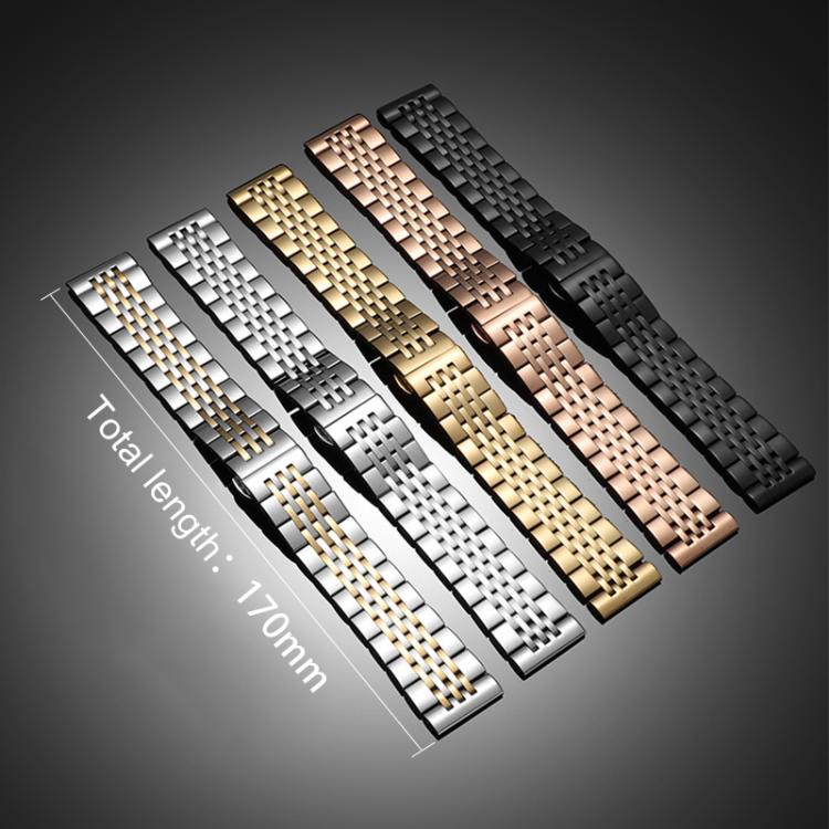 xDfind Seven-bead Solid Stainless Steel Watch Band, 14mm, 18mm, 20mm, 22mm
